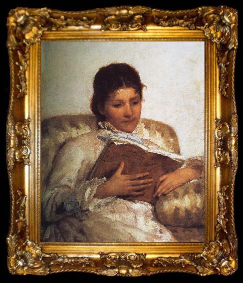 framed  Mary Cassatt Reading the book, ta009-2